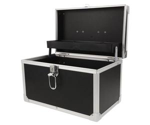 Angoily Boîte de Rangement Magicien Grosse Taille 30x18x19 Cm en Alliage D'aluminium Intérieur Étanche et Texture Grain Peau de Sable, Mallette Portable Multifonction pour Outils