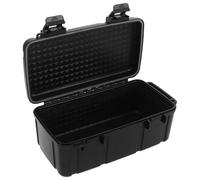 Angoily Boîte de Rangement Noire Étanche en PP pour Outils et Équipements, Mallette Rigide Antichoc Intérieur Spacieux, pour Camping et Construction