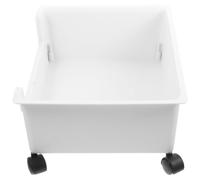 Angoily Boîte de Rangement pour Livres avec roulettes Plastique Solide Petit Modèle Camélia Blanc Organisateur Mobile pour Étudiants et Bureau Caisse de Rangement Pratique pour