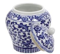 Angoily Boîte de Rangement Thé en Céramique Vintage Style Chinois Classique 330ml Couvercle Scellé pour Conserver Parfum et Goût à Domicile