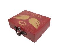 Angoily Boîte De Rangement Valise Portable Pour Mariage Et Anniversaire, Couleur Rouge Ange, Boîte Décorative En Carton, Coffret Présent Multifonction Pour Fêtes Et Saint-valentin, Format Compact