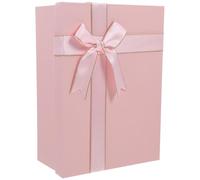 Angoily Boîte Présent Rectangulaire en Papier Rigide 22,5 X 16 X 8,5 Cm avec Nœud en Ruban Rose, Coffret D'emballage pour Bonbons et Souvenirs, Saint-valentin et Fêtes