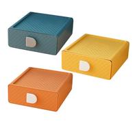 Angoily Boîtes de Rangement à Tiroirs Faciles à Ouvrir et Fermer Lot de 3 en Plastique Transparent, Grosse Capacité pour Bureau et Chambre