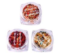 Angoily Boîtes Flocons Or pour Manucure Japonaise Accessoires Nail Art Paillette Effet Brillant pour Ongles Naturels et Artificiels Femme