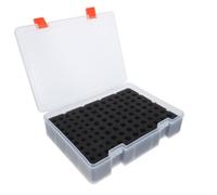 Angoily Boîtier de Batterie en Plastique, Petit Organisateur de Piles AA AAA, Boîte de Rangement de Batterie, Capacité Jusqu'à 100 Piles, Insert en Mousse, pour Garage et Activités