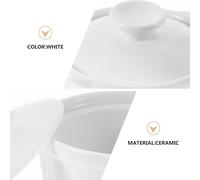 Angoily Bol Céramique avec Couvercle et Anses Bol à Soupe Hermétique pour Maintenir la Chaleur Design Simple et Élégant pour Desserts et Plats Mijotés Facile à Transporter Nettoyer