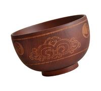 Angoily Bol en Bois de Jujubier Sculpté la Main, Bol à Découper Motifs Traditionnels, Vaisselle Tibétaine pour Plats Chauds ou Froids