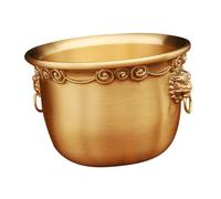 Angoily Bol Offrande Bouddhiste Cuivre Pur avec Tête de Lion Décoration Intérieure Multifonctionnelle pour Salon et Bureau Bassin à Trésors Chinois Artistique et Élégant