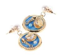 Angoily Boucles D'oreilles Pendantes Ethniques en Alliage Léger avec Design Coquillage Naturel, Confortables Port Prolongé, Style Vintage Boho pour Événements Spéciaux