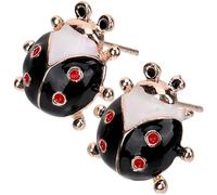 Angoily Boucles D'oreilles Petites Bêtes à Bon Dieu en Alliage Noir pour Femmes, Style Unique et Élégant, pour Halloween ou Noël, Présent pour Adolescentes