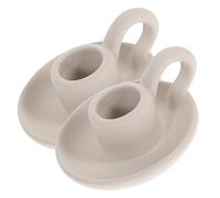 Angoily Bougeoirs en Céramique Blanc Lot de 2 Pièces pour Décoration Maison Réutilisable Style Simple Chic pour Décor de Table ou Activités D'entreprise