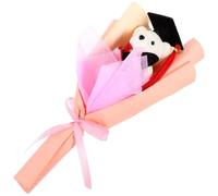 Angoily Bouquet d'ours en Peluche Docteur pour Remise de Diplôme 1 Pièce Peluche Douce en Papier Crépon Couleur Paille Présent Original pour Fête et Photos de Fin d'Études