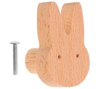 Angoily Bouton de Tiroir Bois Forme Lapin Poignée Commode Bois Massif pour Armoire Poignée de Porte de Placard Élégante Bouton de Meuble Garçon Fille Décoratif Adapté pour Chiffonnier et