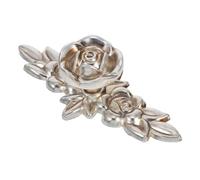 Angoily Boutons Armoire Rétro Alliage de Zinc avec Plaque Arrière Poignées Commode Vintage à Fleur de Rose pour Tiroirs et Armoires Finition Laquée Blanc Cassé Élégante
