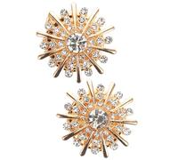 Angoily Boutons de Manchette Femme en Alliage Or Ornés de Cristaux Décoratifs Élégants et Faciles à Installer pour Mariages et Dîners, 1 Paire de Couvre-boutons Amovibles