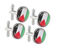 Angoily Boutons de Manchette Homme Drapeau Palestinien 4pcs en Alliage de Zinc, Symbole D'identité Polyvalent pour Fête de Noël et Élégance Sophistiquée