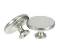 Angoily Boutons de Porte D'armoire Ronds 2 Pièces, Poignée de Placard en Alliage Métal Mat Brossé, Petit Bouton Meuble Ø Unique, pour Tiroirs, Commodes et Armoires, Accessoire Fonctionnel