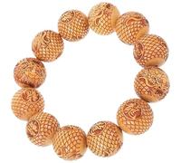 Angoily Bracelet en Bois de Santal Orange Unisexe Perles Bouddhistes, Design Confortable et Style Chic Simple pour Shopping Quotidien et Fêtes