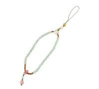 Angoily Bracelet Téléphone Perles Naturelles Lanière Poignet Courte Antichute Charm Artisanal Élégant pour Femme Accessoire Mobile Décoratif et
