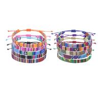 Angoily Bracelets Tissés Ajustables 10 Pièces en Tissu Style Ethnique | Légers et Faciles à Porter, pour Plage, Usage Décontracté, Lot de Pièces