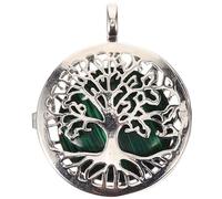 Angoily Breloque Pendentif Symbole de Croissance Arbre de Vie en Alliage et Pierre Verte Design Unique et Style Rétro pour Création de Bijoux