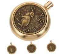 Angoily Breloques Lapin Antiques En Laiton Pur 4 Pièces Pour Bijoux Du Zodiaque Femme or Gravé Artisanal Fabrication De Bracelets Colliers Création Bijoux Fête Usage Quotidien