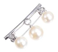 Angoily Broche en Perles Argentée en Métal pour Femmes, Fonction Réglable pour Ajuster la Taille, Design Élégant et Chic, pour Robes et Châles
