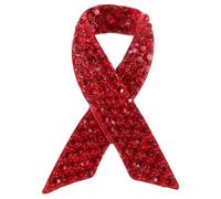 Angoily Broche Ruban Rouge en Alliage, Symbole de Sensibilisation Cancer du Sein et Soutien la Journée Mondiale du Sida, Bijou Créatif pour Femmes