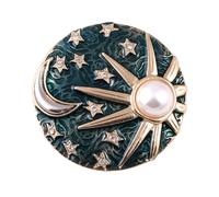 Angoily Broche Vintage Soleil et Lune en Alliage Perle Simulée, Finition Délicate et Toucher Confortable Vie Quotidienne Fêtes