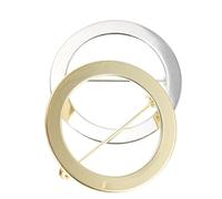 Angoily Broches Rondes en Alliage pour Vêtements 2 Pièces Élégantes et Décoratives Valve de Sécurité, Faciles à Utiliser Vie Quotidienne Parties, Couleur Blanc et Or