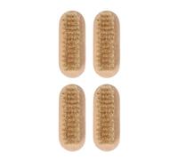 Angoily Brosse à Ongles Poils de Sanglier Naturels Double Face Manche Bois 3.66X1.30 CM Lot de 4 pour Soin des Cuticules Manucure Pédicure Usage Quotidien