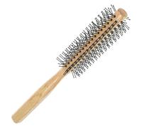 Angoily Brosse Coiffante Ronde en Bois pour Brushing Cheveux Bouclés, Mini Brosse Picots Nylon, pour Cheveux Épais et Volume la Maison