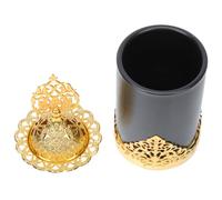 Angoily Brûleur de Parfum Décoratif du Moyen-Orient en Métal Noir Mat Petit Porte-Parfum Ornemental Maison Support Aromathérapie Compact et Artistique