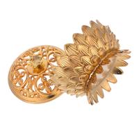 Angoily Brûleur de Parfum en Alliage de Zinc Forme Lotus Vintage Petit Porte-Parfum Doré pour Bâtonnets et Cônes Diffuseur d'Arômes d'Intérieur Bol Récupérateur de Cendres Décoration