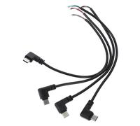 Angoily Câble USB Type-c 4 Broches à Prise Coudée 90° 0,25 M pour Réparation et Alimentation, Fil Nu à Monter Soi-même, Kit 4 Pièces, Transfert Données et Charge, Usage Électronique