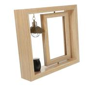 Angoily Cadre Photo Rotatif Bois avec Petite Urne Funéraire pour Cendres Humaines et Animaux de Compagnie Cadre Bureau avec Urne Métallique Noire Support Photo pour Souvenir Personnalisé