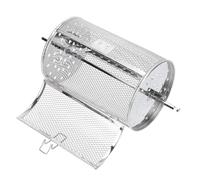 Angoily Cage à Griller Rotative en Acier Inoxydable 2 Pièces 12X18 CM et 28 CM Accessoire Cuisson Multifonction pour Noix Viande et Barbecue Compatible Four et Airfryer