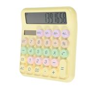 Angoily Calculatrice De Bureau Fine Mini Portable De Table Petite Simple pour Enfants Grande Basique Rose Décoration De Bureau pour Étudiant Plastique Jaune