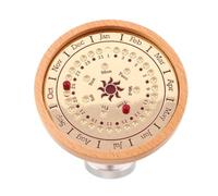 Angoily Calendrier de Bureau Perpétuel Solaire en Bois, Style Vintage | Réglable, Suivi Annuel des Dates, Support Stable Inclus, pour Bureau et Espace de Travail
