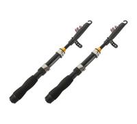 Angoily Canne à Pêche Télescopique Compacte Noire 2pcs Moulinet Intégré en Alliage D'aluminium et Fibre de Verre pour Sessions de Pêche en Extérieur