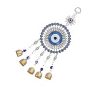 Angoily Carillon à Vent Œil Protecteur en Cuivre avec Clochette Tournesol Bleu Décoration Suspendue Multifonction pour Maison Voiture Jardin et Terrasse Ornement Amulette Anti-Mauvais