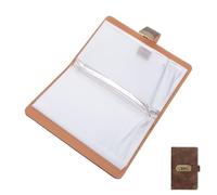 Angoily Carnet de Budget avec Serrure à Code, Planificateur Financier Personnel en Pu Effet, Format Moyen, Couleur Brun Clair, Organiseur D’économies avec Système D’enveloppes Sécurisé,