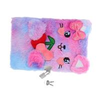 Angoily Carnet Intime Verrouillable pour Chat Peluche Journal à Clé pour Écriture et Croquis pour Amoureux des Chats Couverture Douce et Design Cartoon