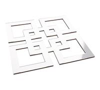 Angoily Carré Miroir Décoration Murale Géométrique Miroir Mural Contemporain Miroir Décoratif pour Chambre Salle De Bain Salon Décoration Murale
