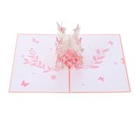 Angoily Carte de Vœux 3d de Panier, Papier Délicat Rose, Lot de 1 Set de Carte Pop-up pour Saint-valentin, Message Créatif et Souvenir Solide