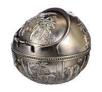 Angoily Cendrier Éléphant En Bronze Avec Couvercle - Cendrier Rond Antichoc De 4 Pouces - Pour Salon Bureau Voiture Et Décoration Intérieure
