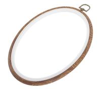 Angoily Cercle à Broder En Bois Ovale 18x25 Cm Support De Tambour à Broder Pratique Pour Débutants Couleur Imitation Bois Cadre De Broderie Maison Diy Loisirs Créatifs