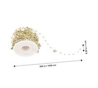 Angoily Chaîne de Perles Cœur Dorée pour Diy Guirlande Décorative et Portable pour Mariage Fête Broderie et Accessoires Artisanaux