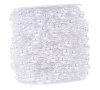 Angoily Chaîne de Perles DIY et Décorative pour Bricolage Fête et Décoration Maison Accessoire Multifonctionnel Blanc