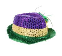 Angoily Chapeau à Paillettes pour Carnaval Mardi Gras pour Femmes et Hommes, Léger et Confortable en Tissu, Design Unique Trois Couleurs pour Fêtes à Thème et Performances sur Scène